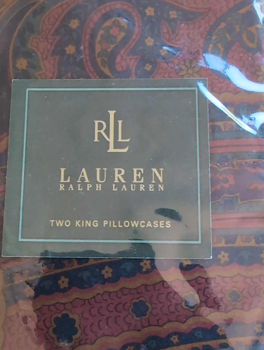 Lauren Ralph Lauren Paisley King Pillowcases in Burgundy and Navy